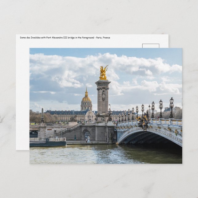 Invalides and Pont Alexandre III bridge - Paris Postcard (Front/Back)