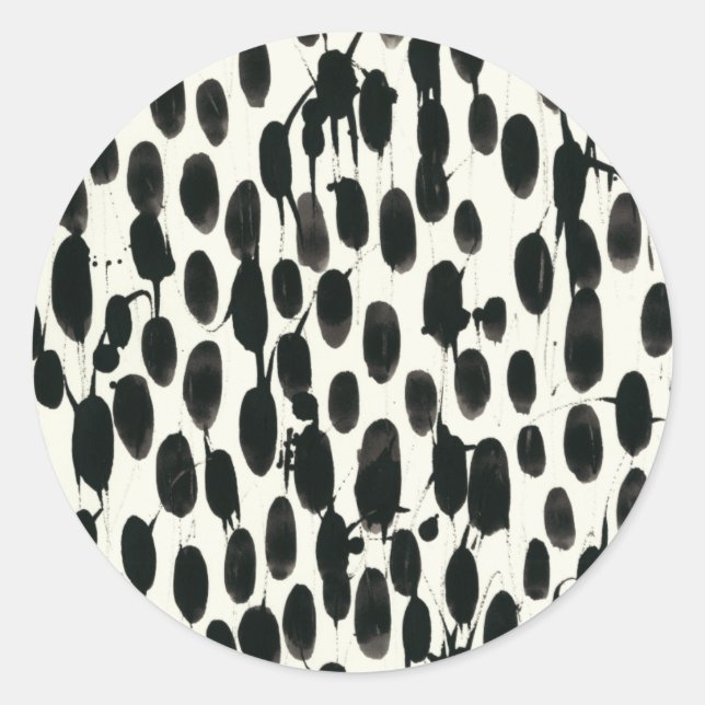 Invariable I | Black Watercolor Classic Round Sticker (Front)