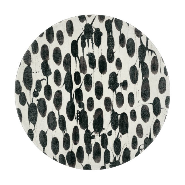 Invariable I | Black Watercolor Cutting Board (Front)