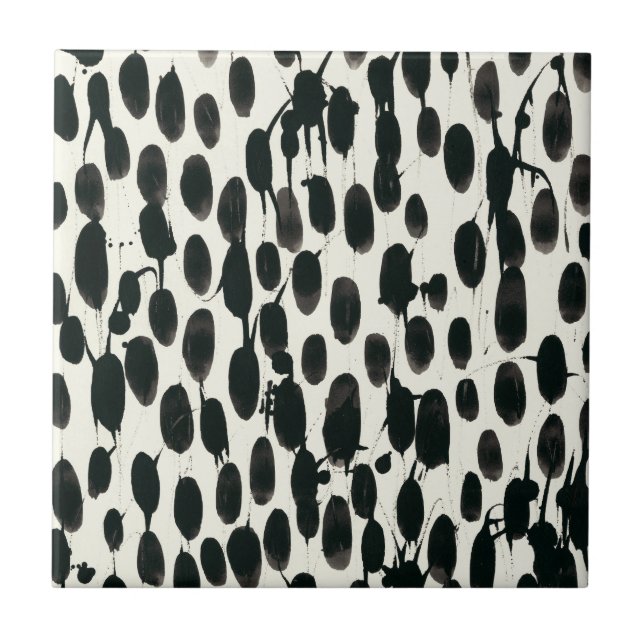 Invariable I | Black Watercolor Tile (Front)