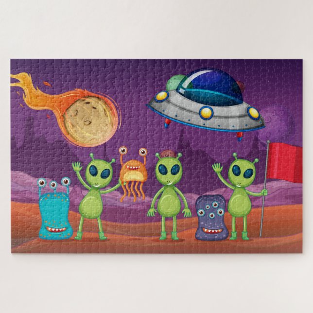 Invasion d'aliens de l'espace Puzzle (Horizontal)