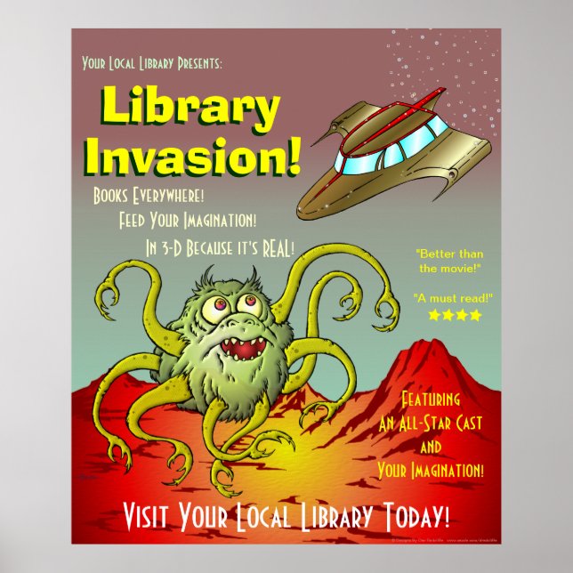 Invasion de la bibliothèque ! Poster de promotion  (Devant)