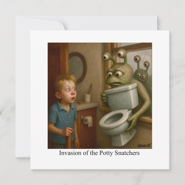 Invasion of the Potty Snatchers Invitation (Front)