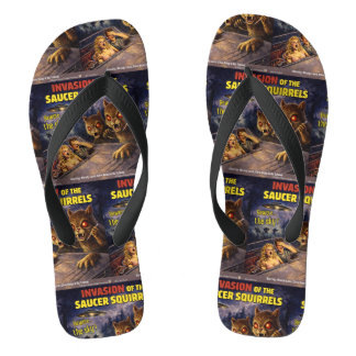 Invasion of the Saucer Squirrels Flip Flops