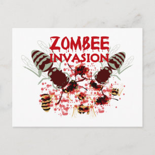 Invasion Of The Zombees Postcard