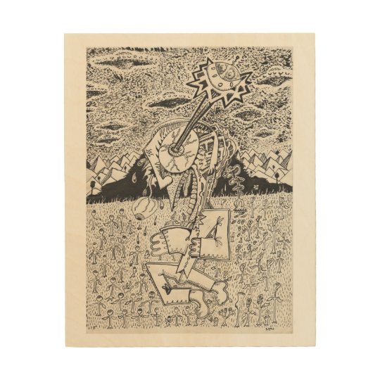 Invasion, or, The Seeding, wood print