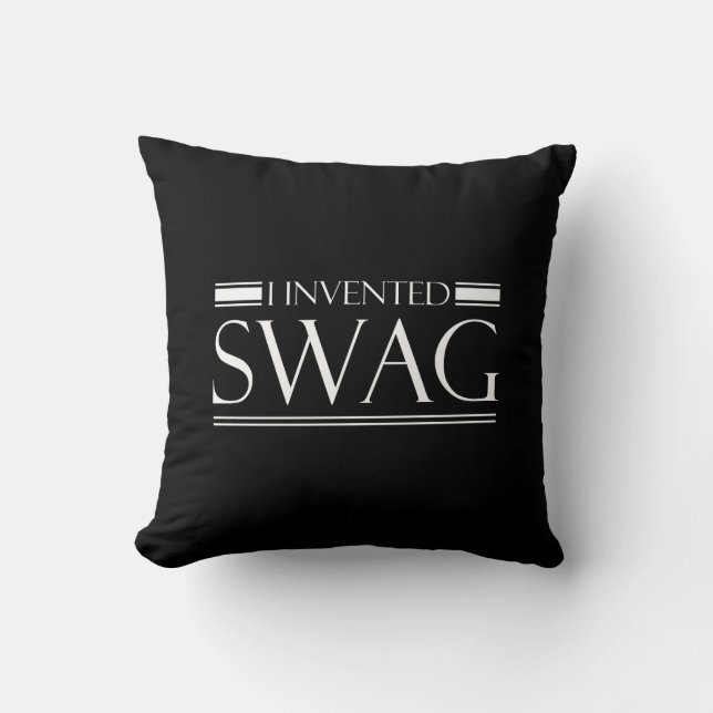 Invented Swag Throw Pillow (Front)