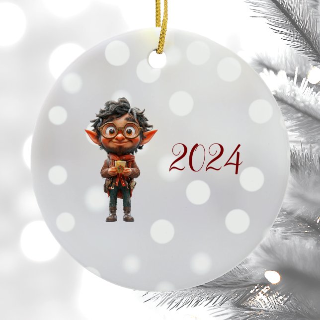 Inventor Christmas Elf Ceramic Ornament (Creator Uploaded)