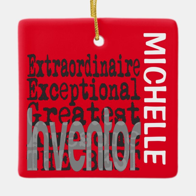 Inventor Extraordinaire CUSTOM Ceramic Ornament (Front)