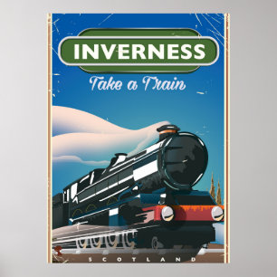 inverness scotland affiche de voyage des locomotiv