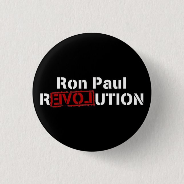 inverse ron paul revolution 1 inch round button (Front)