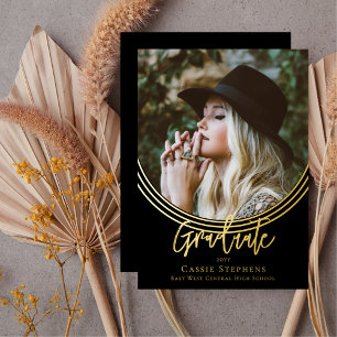 Inverted Arch Trendy Script Graduate Photo 