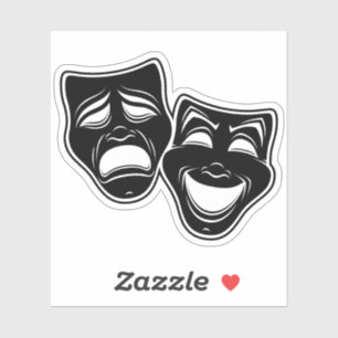 Inverted Black And White Comedy And Tragedy Masks