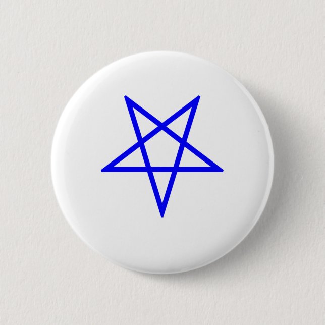 Inverted Blue Pentagram 2 Inch Round Button (Front)