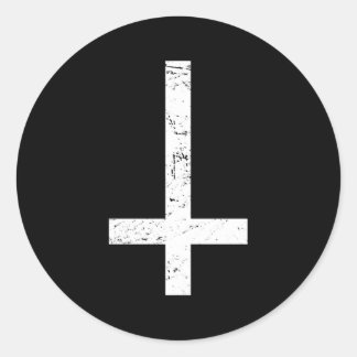 Inverted Cross Goth Classic Round Sticker