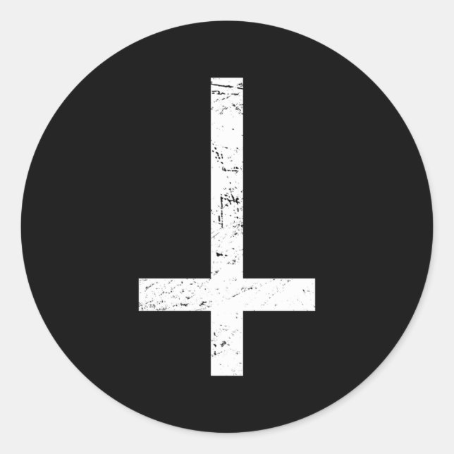 Inverted Cross Goth Classic Round Sticker (Front)