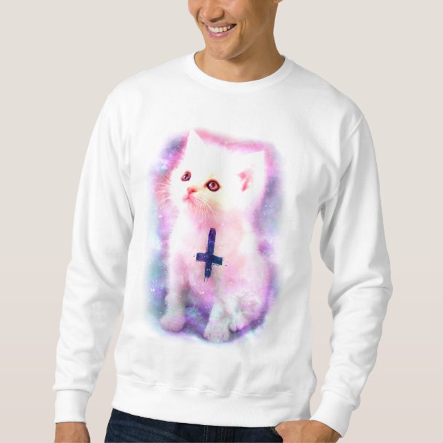 Inverted Cross Kitten Sweatshirt (Front)