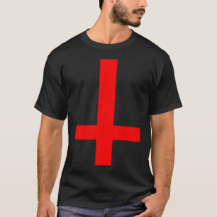 Inverted Cross Upside Down Satan Antichrist Atheis T-Shirt
