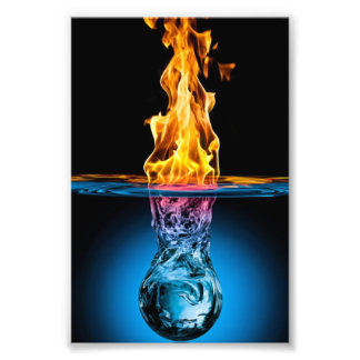 Inverted fire and water, highly detailed photo print