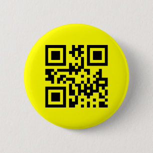 Inverted ☻ Happy Face -- QR Code 2 Inch Round Button