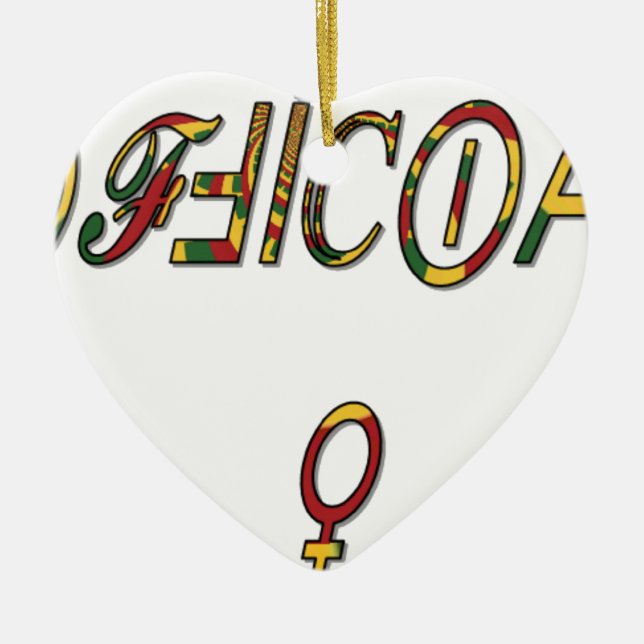 Inverted "OFFICIAL Female Symbol Art Print Ceramic Ornament (Front)