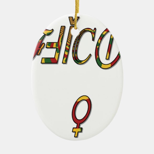 Inverted "OFFICIAL Female Symbol Art Print Ceramic Ornament (Front)