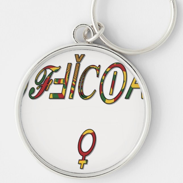 Inverted "OFFICIAL" Female Symbol Art Print Keychain (Front)