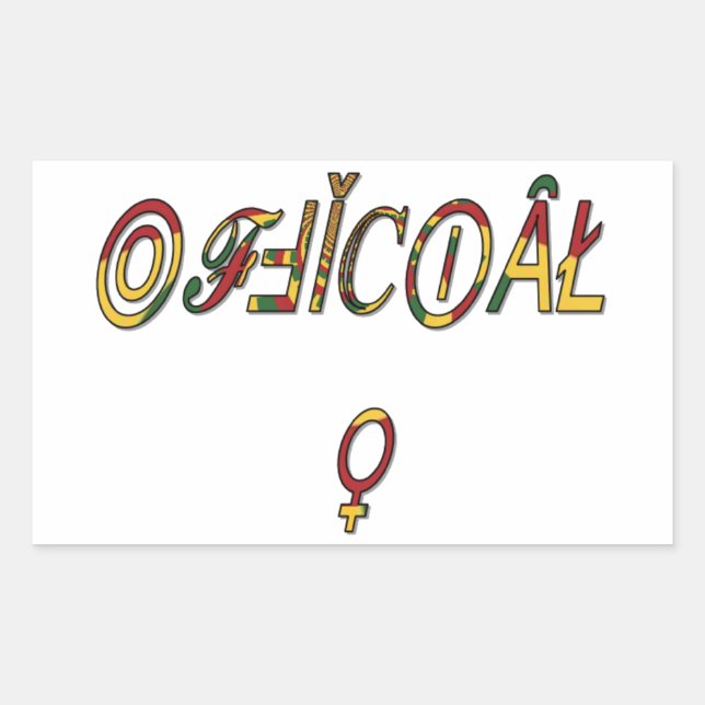 Inverted "OFFICIAL" Female Symbol Art Print Sticker (Front)