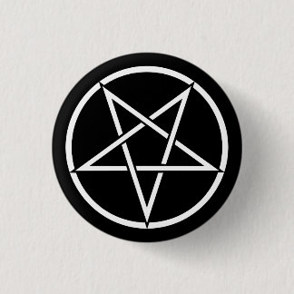 Inverted pentagram (background colour 1 inch round button