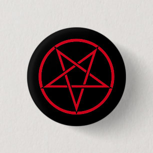 Inverted pentagram (pentagram colour customizable) 1 inch round button