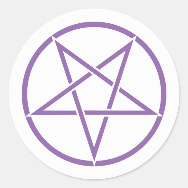 Inverted pentagram (pentagram colour customizable) classic round sticker (Front)