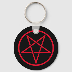 Inverted pentagram (pentagram colour customizable) keychain
