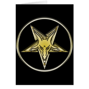 Inverted Pentagram with Golden Goat Head