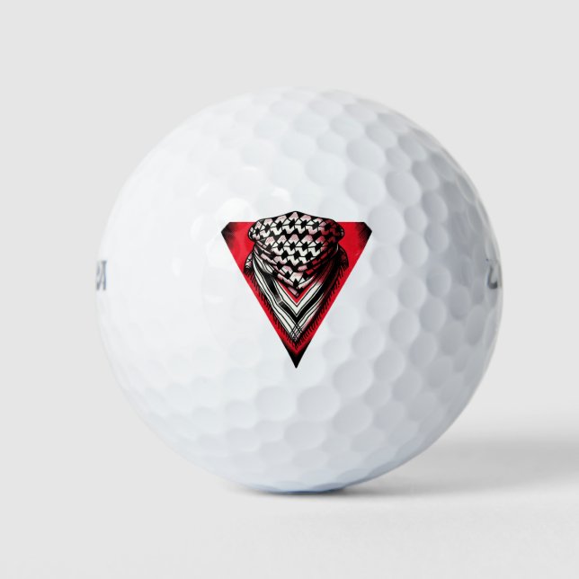 Inverted Red Triangle keffiyeh Golf Balls (Front)