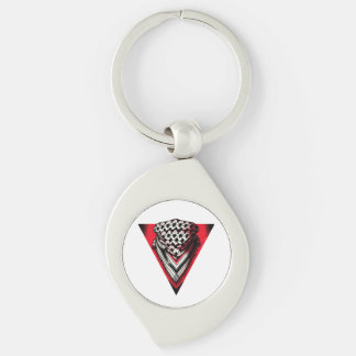 Inverted Red Triangle keffiyeh Keychain