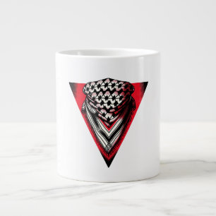 Inverted Red Triangle keffiyeh Large Coffee Mug