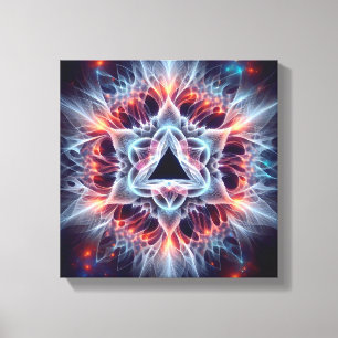 Inverted Star Bloom: Fractal Illusion Burst Canvas Print
