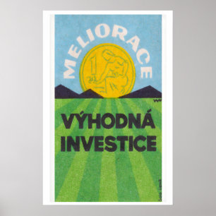 Invest in Agriculture Green Fields - Matchbox Poster