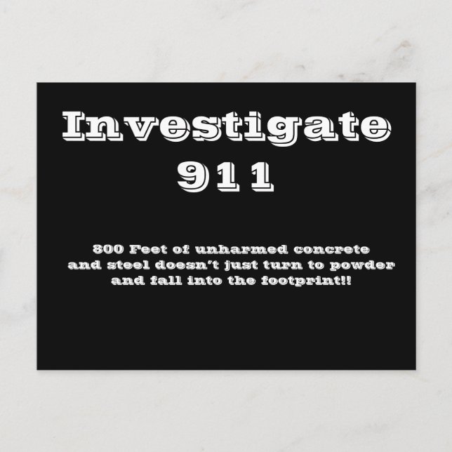 Investigate 911 postcard (Front)