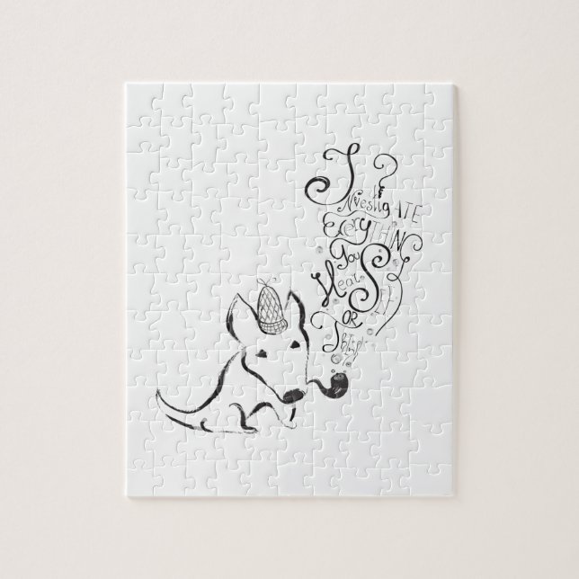 Investigate everything English Bull Terrier art Jigsaw Puzzle (Vertical)