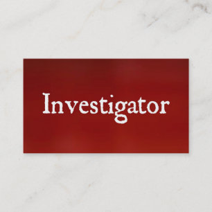 Investigator Bright Red Business Card
