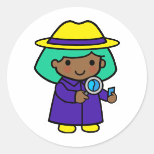 Investigator girl classic round sticker