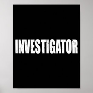 Investigator Halloween Costume Party Cute Funny Poster