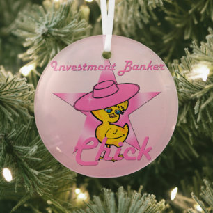 Investment Banker Chick #8 Glass Ornament