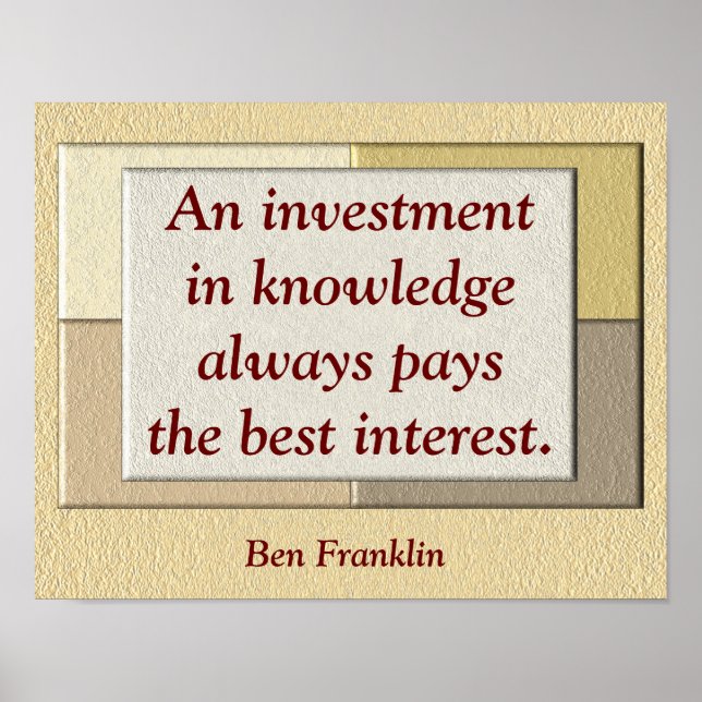 Investment in knowledge -quote print (Front)