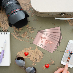 Investments Finance Wedding Travelling World Rose Business Card