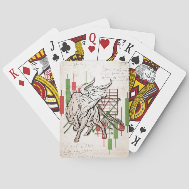 Investor Bears And Bulls Market Playing Cards (Back)