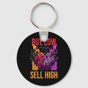 Investor Buy Low Sell High Keychain