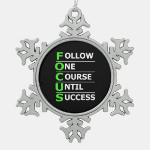 Investor Follow One Course Until Success Snowflake Pewter Christmas Ornament