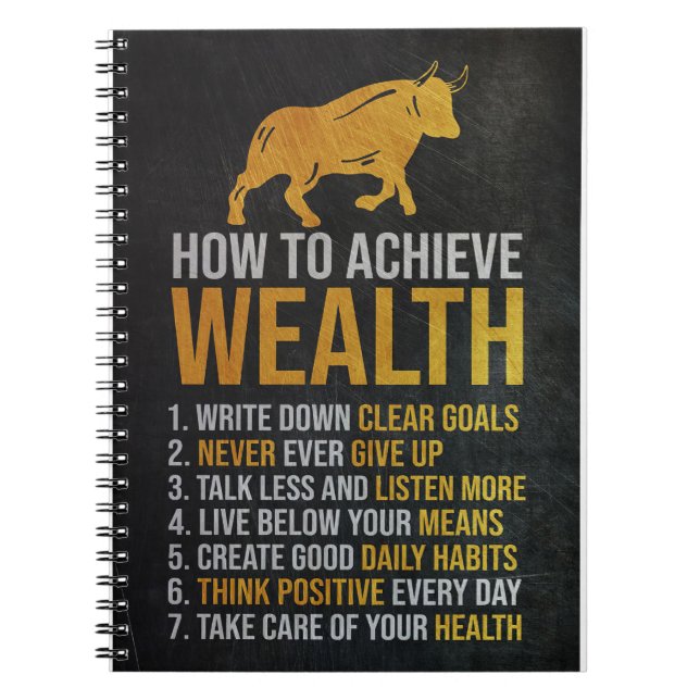 Investor How To Achieve Wealth Notebook (Front)